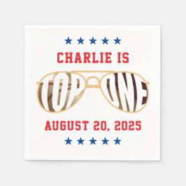 TopOne gevechtsvlieger thema eerste verjaardag Servet