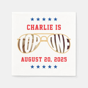 TopOne gevechtsvlieger thema eerste verjaardag Servet