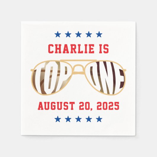 TopOne gevechtsvlieger thema eerste verjaardag Servet (Voorkant)