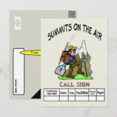 topontmoetingen op de vliegende Cartoon Ham QSL-ka Briefkaart (Voorkant / Achterkant)