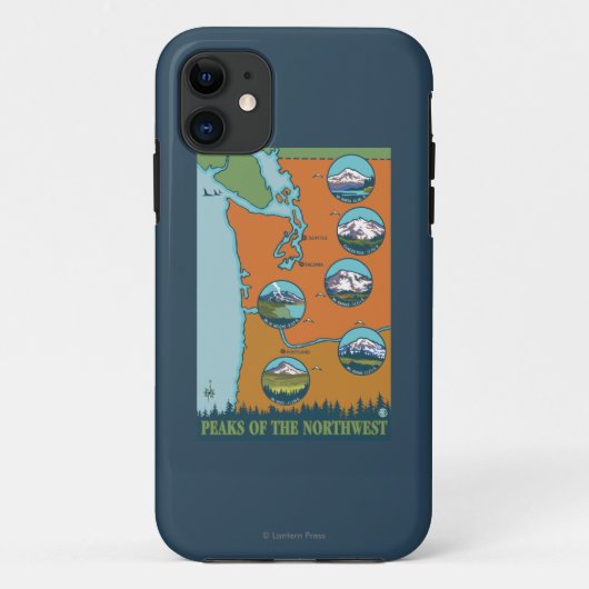 Toppen van het Noordwesten - 5 verschillende berge Case-Mate iPhone Case (Achterkant)