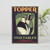  topperlabel voor groenten, Art Deco-Romance (Staand voorkant)