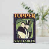  topperlabel voor groenten, Art Deco-Romance Briefkaart (Staand voorkant)
