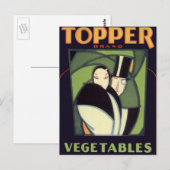  topperlabel voor groenten, Art Deco-Romance Briefkaart (Voorkant / Achterkant)