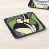  topperlabel voor groenten, Art Deco-Romance Drankjes Onderzetter (Linkerzijde)