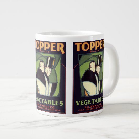  topperlabel voor groenten, Art Deco-Romance Grote Koffiekop (Voorkant rechts)
