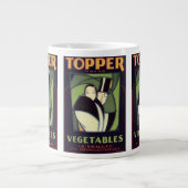  topperlabel voor groenten, Art Deco-Romance Grote Koffiekop (Voorkant)