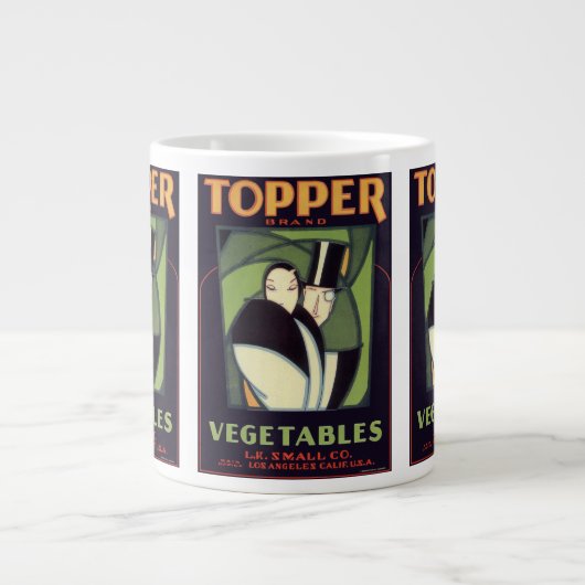  topperlabel voor groenten, Art Deco-Romance Grote Koffiekop (Voorkant)