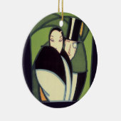  topperlabel voor groenten, Art Deco-Romance Keramisch Ornament (Rechts)