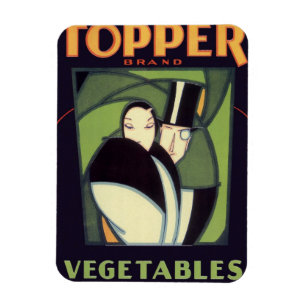  topperlabel voor groenten, Art Deco-Romance Magneet