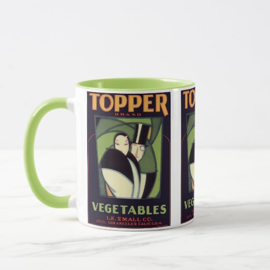  topperlabel voor groenten, Art Deco-Romance Mok (Links)