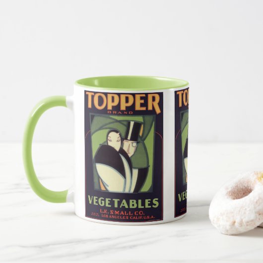 topperlabel voor groenten, Art Deco-Romance Mok (Met donut)