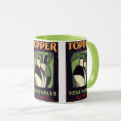  topperlabel voor groenten, Art Deco-Romance Mok (Voorkant rechts)