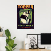 topperlabel voor groenten, Art Deco-Romance Poster (Thuiskantoor)
