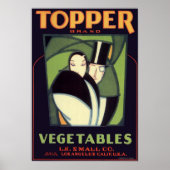 topperlabel voor groenten, Art Deco-Romance Poster (Voorkant)