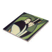  topperlabel voor groenten, Art Deco-Romance Tegeltje (Zijkant)