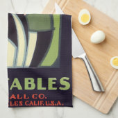 topperlabel voor groenten, Art Deco-Romance Theedoek (Quarter Fold)