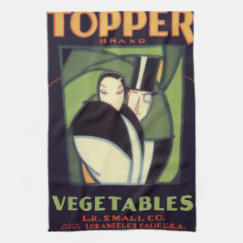  topperlabel voor groenten, Art Deco-Romance Theedoek