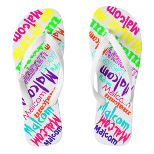 Topperschoenen met gepersonaliseerde naam in kleur teenslippers