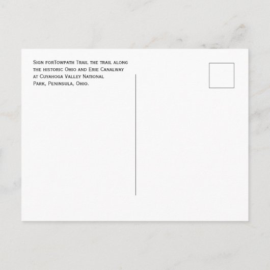 Toprails, nationaal park Cuyahoga Briefkaart (Achterkant)