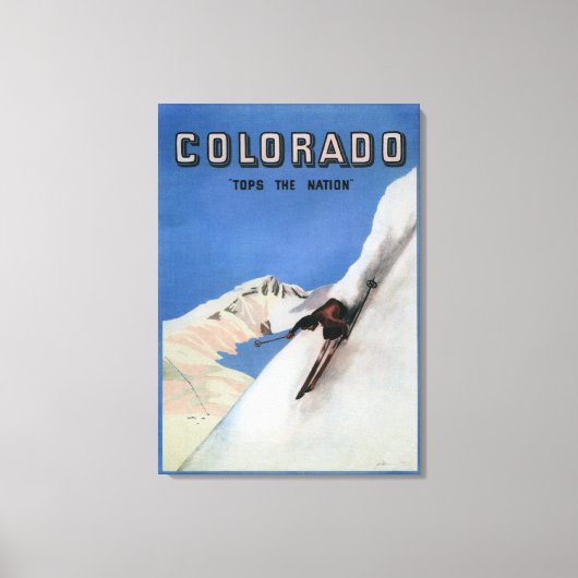 Tops the Nation - Skiing Promotional Poster Canvas Afdruk (Voorkant)