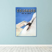 Tops the Nation - Skiing Promotional Poster Canvas Afdruk (Insitu (Houten vloer))