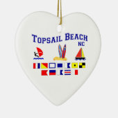 Topsail Beach NC Signal Flag Keramisch Ornament (Rechts)