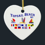 Topsail Beach NC Signal Flag Keramisch Ornament<br><div class="desc">Dit originele Topsail Beach,  North Carolina (gesponnen in maritieme vlaggen) is een van de vele aangepaste Amerikaanse creaties van Worldshop.</div>