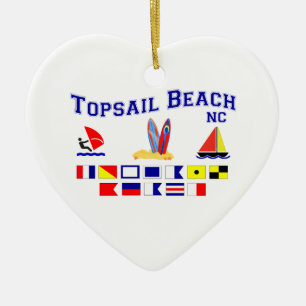 Topsail Beach NC Signal Flag Keramisch Ornament