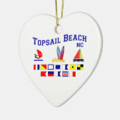 Topsail Beach NC Signal Flag Keramisch Ornament (Links)