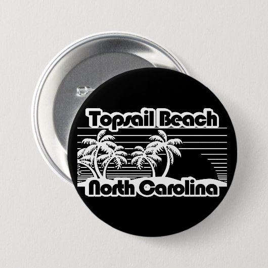 Topsail Beach North Carolina Ronde Button 7,6 Cm (Voorkant /achterkant)