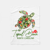 Topsail Beach North Carolina Sea Turtle Tropical H Fleece Deken (Voorkant)