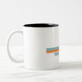 Topsail Beach North Carolina Sun Palm Trees Tweekleurige Koffiemok (Links)