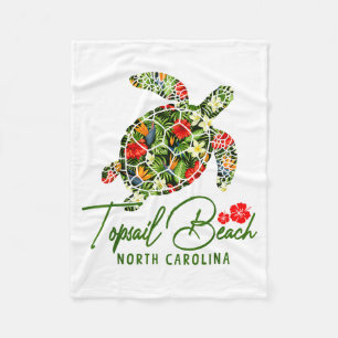Topsail Beach North Carolina Zeeschildpad Tropisch Fleece Deken
