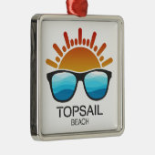 Topsail Beach North Carolina Zonnebril Metalen Ornament (Rechts)