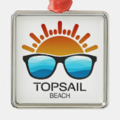Topsail Beach North Carolina Zonnebril Metalen Ornament (Voorkant)