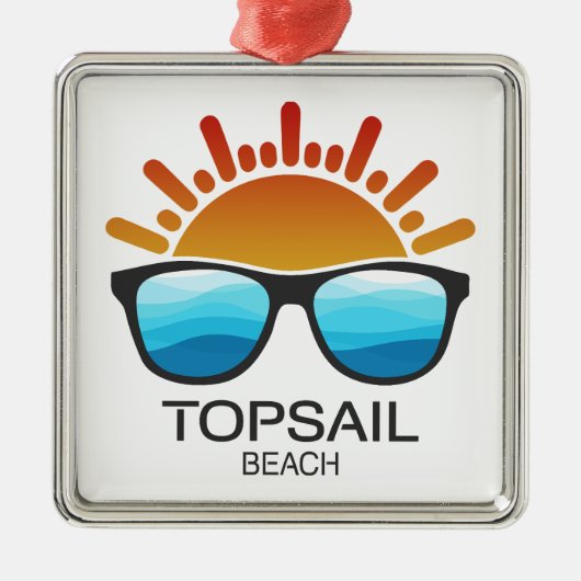Topsail Beach North Carolina Zonnebril Metalen Ornament (Voorkant)