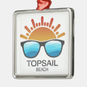 Topsail Beach North Carolina Zonnebril Metalen Ornament (Links)