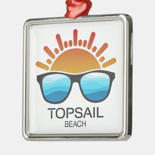 Topsail Beach North Carolina Zonnebril Metalen Ornament (Links)