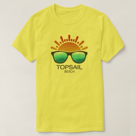 Topsail Beach North Carolina Zonnebril T-shirt (Design voorkant)
