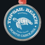 Topsail Beach (zeeen schildpad) Metalen Ornament<br><div class="desc">Topsail Beach,  North Carolina.</div>