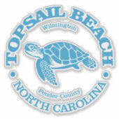 Topsail Beach (zeeen schildpad) Sticker (Voorkant)