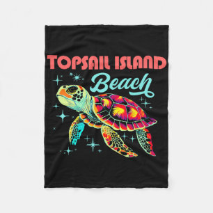Topsail Island Beach NC Artistiek Zee Schildpad Re Fleece Deken