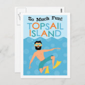 Topsail Island Fun Hipster Travel Briefkaart (Voorkant / Achterkant)