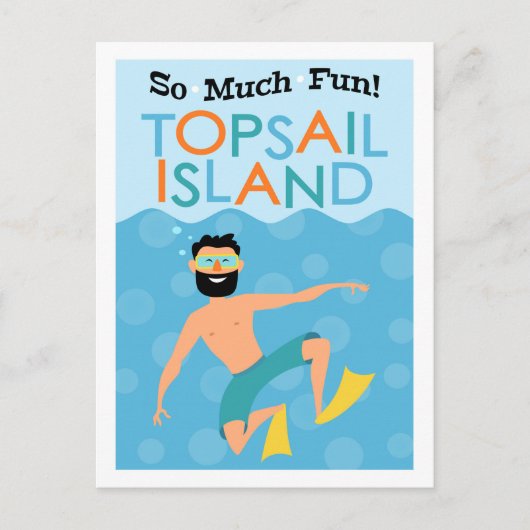 Topsail Island Fun Hipster Travel Briefkaart (Voorkant)