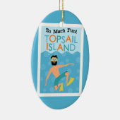 Topsail Island Fun Hipster Travel Keramisch Ornament (Rechts)