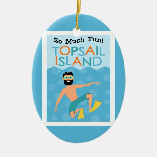 Topsail Island Fun Hipster Travel Keramisch Ornament (Voorkant)
