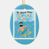 Topsail Island Fun Hipster Travel Keramisch Ornament (Achterkant)