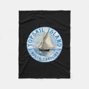 Topsail Island North Carolina Vintage Zeilboot Des Fleece Deken