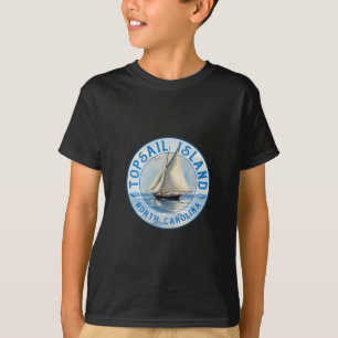 Topsail Island North Carolina Vintage Zeilboot Des T-shirt